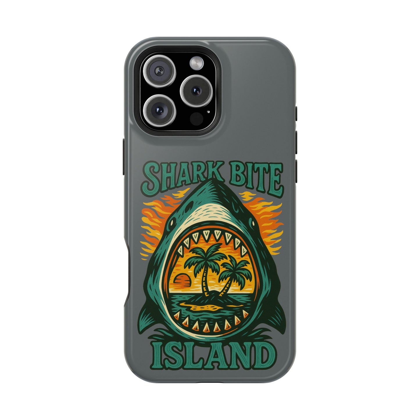 Shark Bite Island Phone Case, Magnetic Tough Case - iPhone