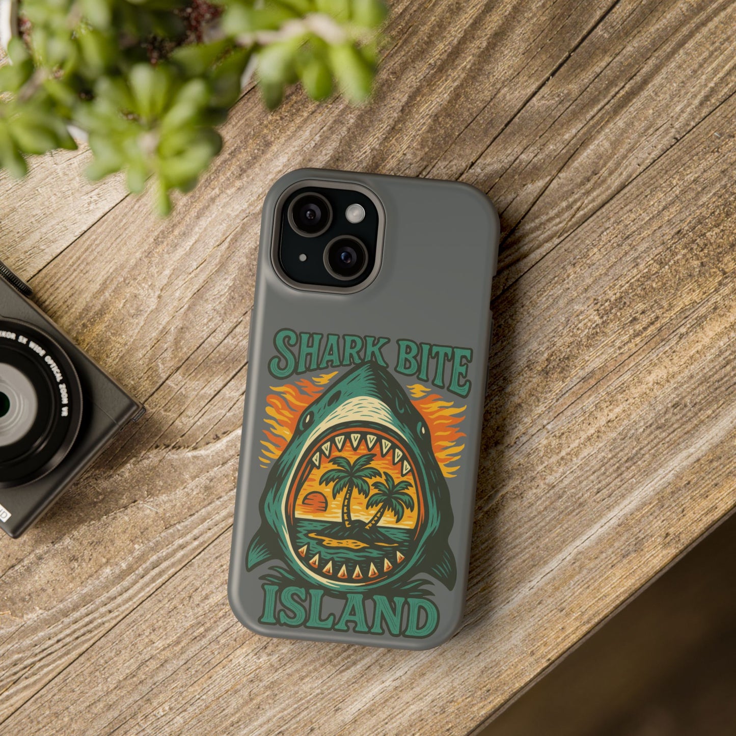 Shark Bite Island Phone Case, Magnetic Tough Case - iPhone